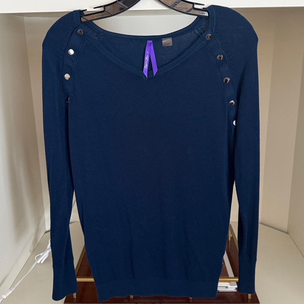 Seraphine Dark Blue Knit Top
